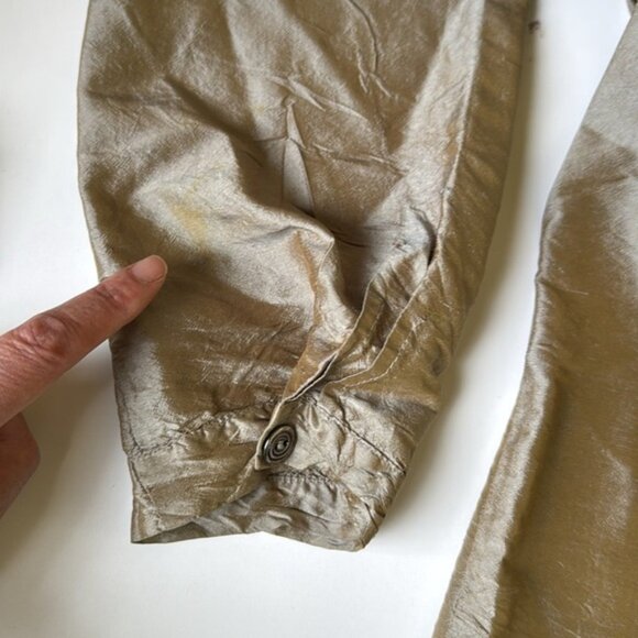 Flax Silk Button Down Blouse Size S - Picture 6 of 9